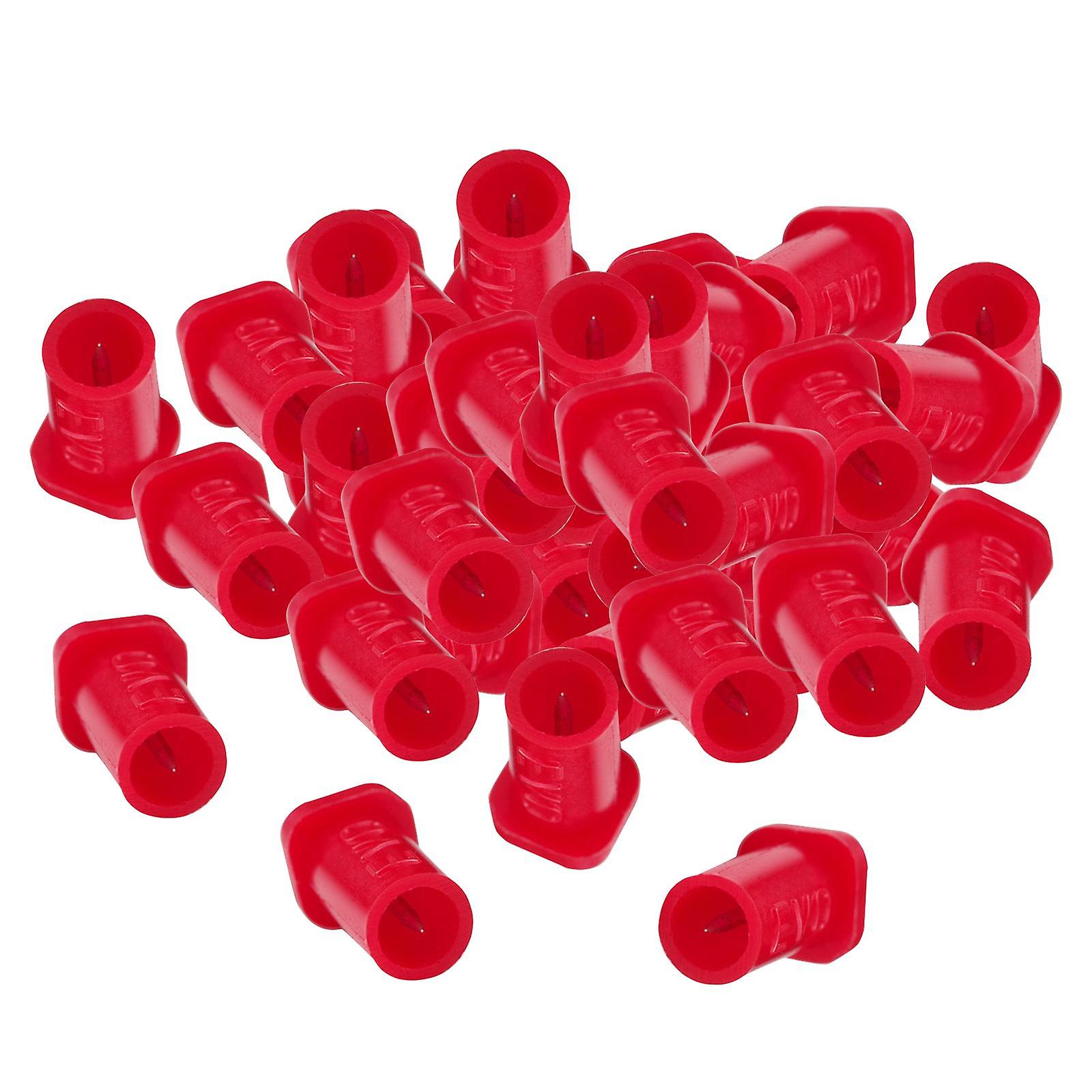 50 Pieces Eyelash Glue Bottle Blocking Needle Stopper Plug Replacement Red