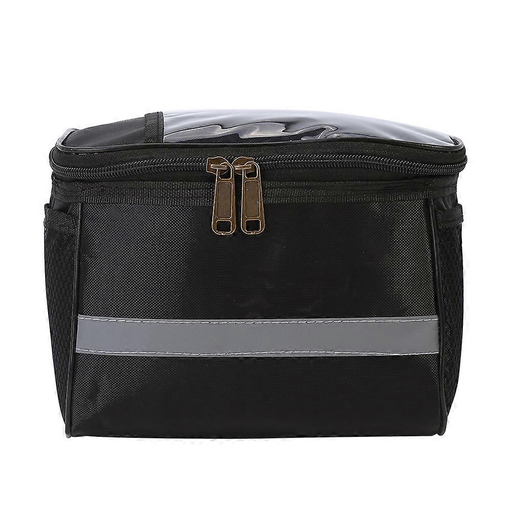 Tube Frame Bag Waterproof Outdoor Cycling Bicycle Front Frame Phone Bag Bike Handlebar Case(Black) Handlebar Bag