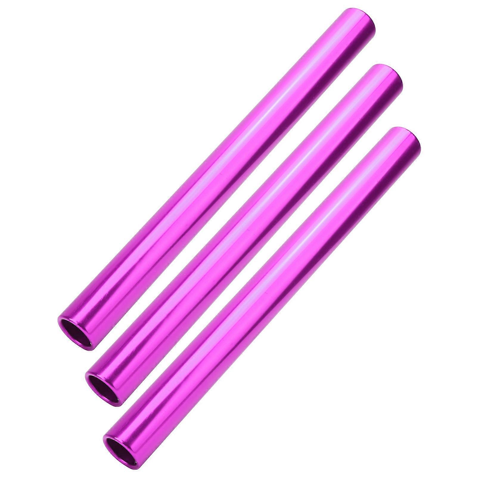 3pcs Aluminum Alloy Electroplating Aluminum Relay Batonss Track and Field Sprint Match BatonsPurple
