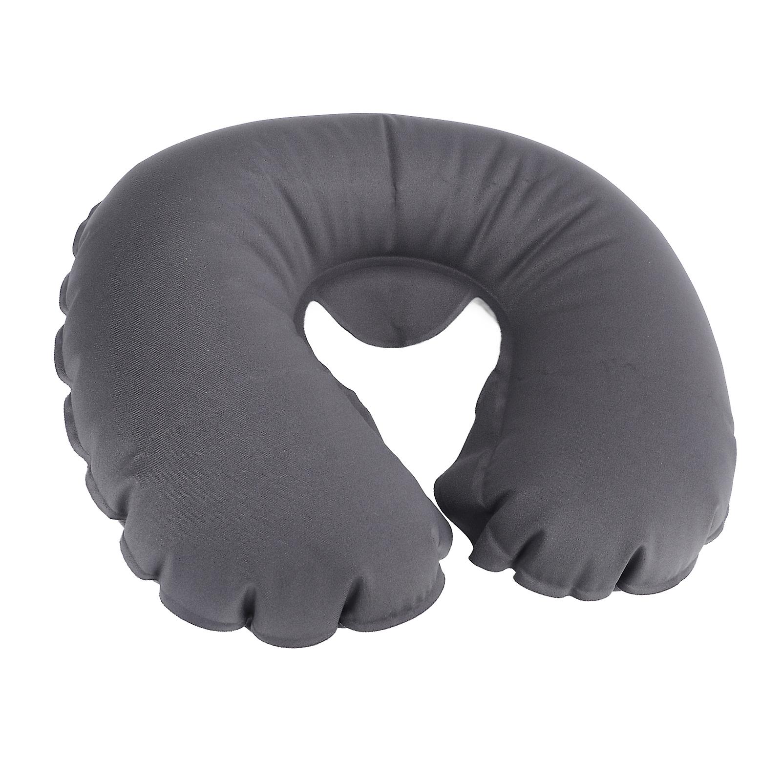 Pillow, Travel, Neck, Inflatable, Dark Grey