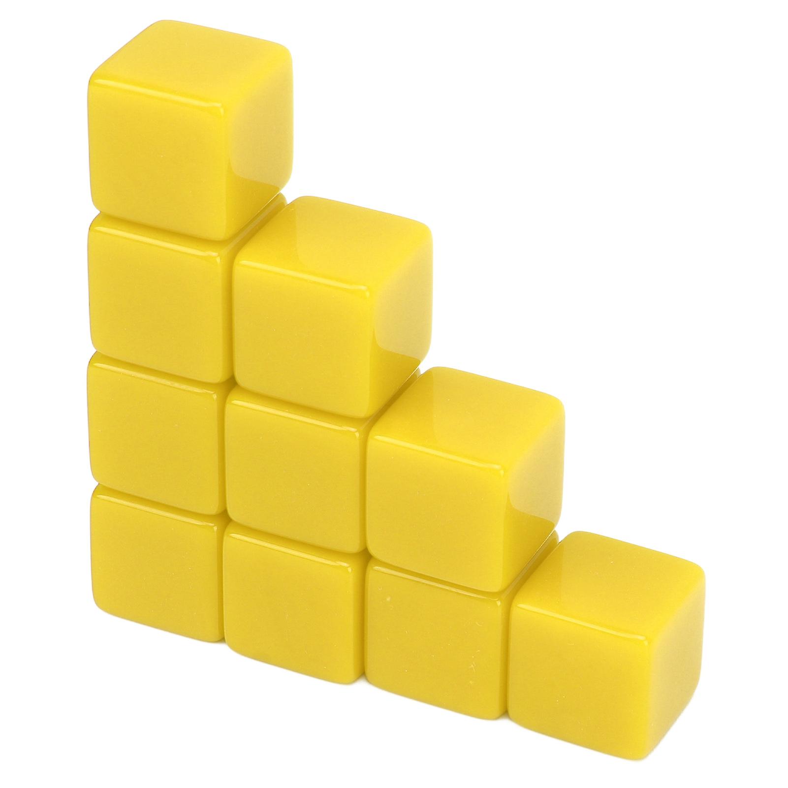 30 Pcs 16mm Dice Set Six Sided Teaching Dice Write On Cubes Game for Math Teaching Education Yellow