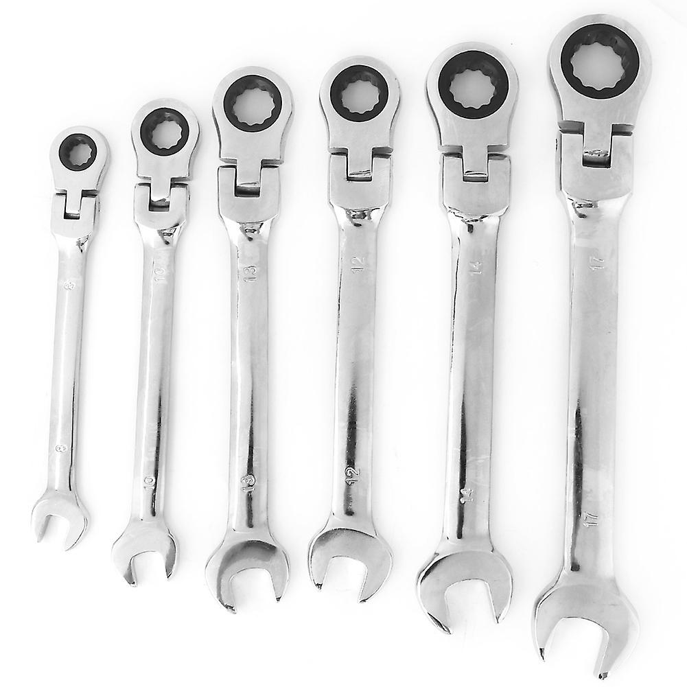 45# Steel CRV 8/10/12/13/14/17mm Open End Ratchet Wrench Torque Spanner Combination Set