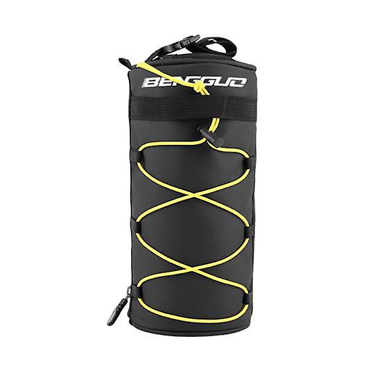 2.5L Bike Handlebar Bag with Zipper Large Capacity Side Mesh Bags Waterproof Easy Installation Bicycle Handlebar Storage Pouch