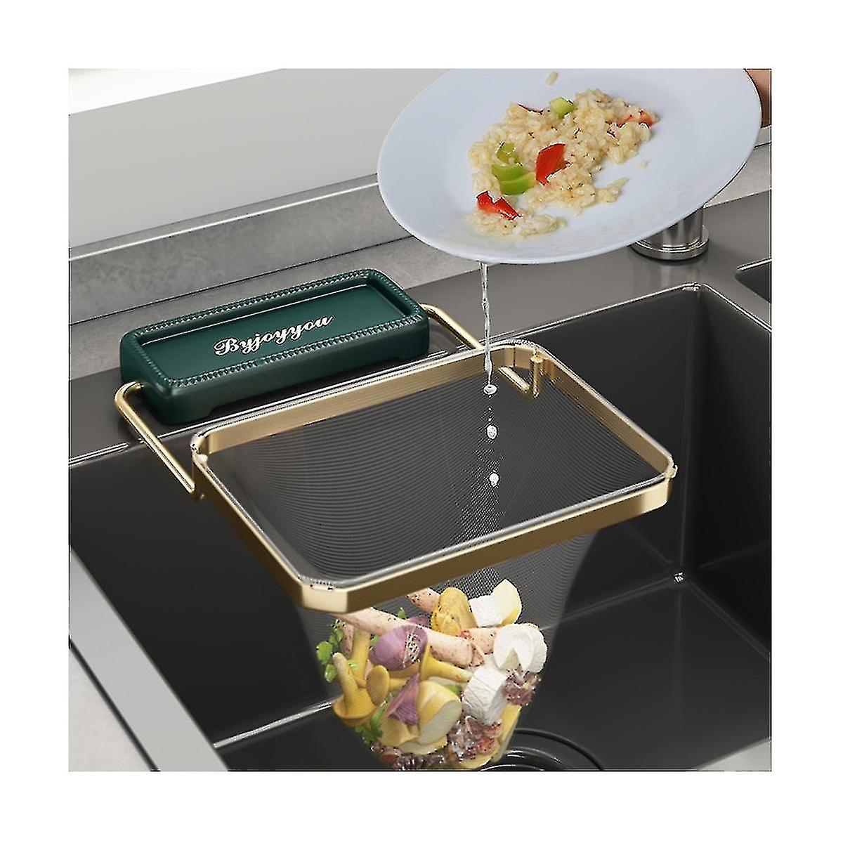 Kitchen Sink Filter Rack Foldable Sink Strainer Mesh Bag Stand Waste Garbage Storage Net Shelf Dis