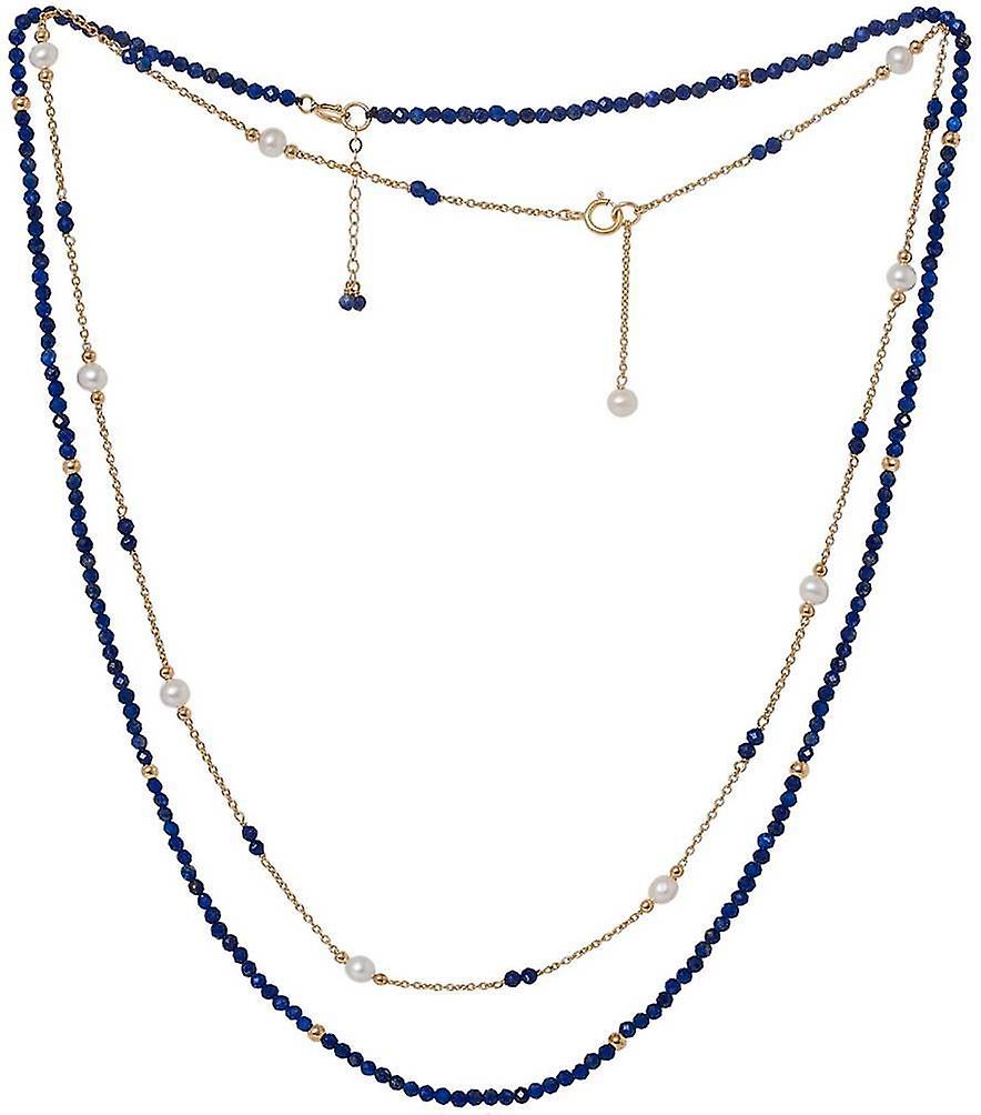 Pearls of the Orient Clara Lapis Lazuli Fine Double Chain Necklace - Blue