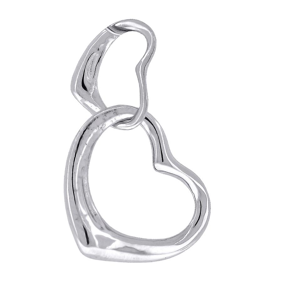 925スターリングシルバーレディースラブハートチャームペンダントネックレス-女性用ペンダント - 2.8グラム