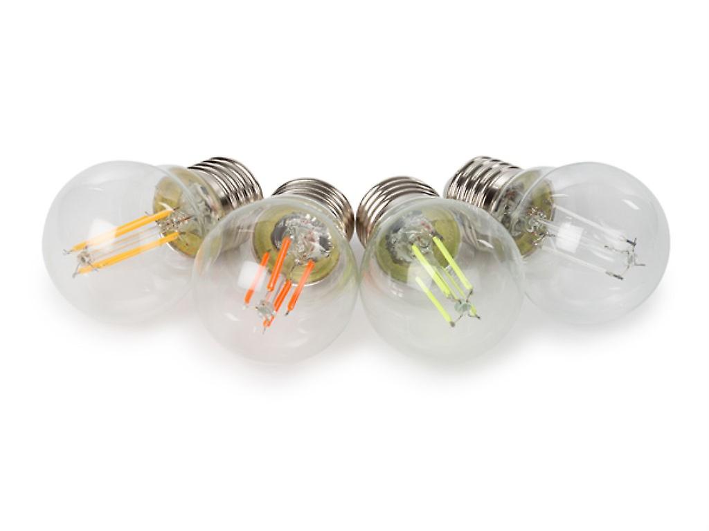HQ-Power LED Glühbirne, Klarglas, G45, 4 Stück