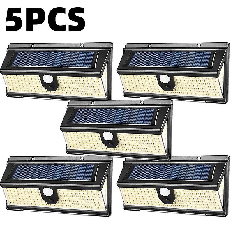 Solar Lights Outdoor Waterproof 190 Led Solar Motion Sensor Lights With Wide Angle Super Bright Security Wall Lamp For Garden