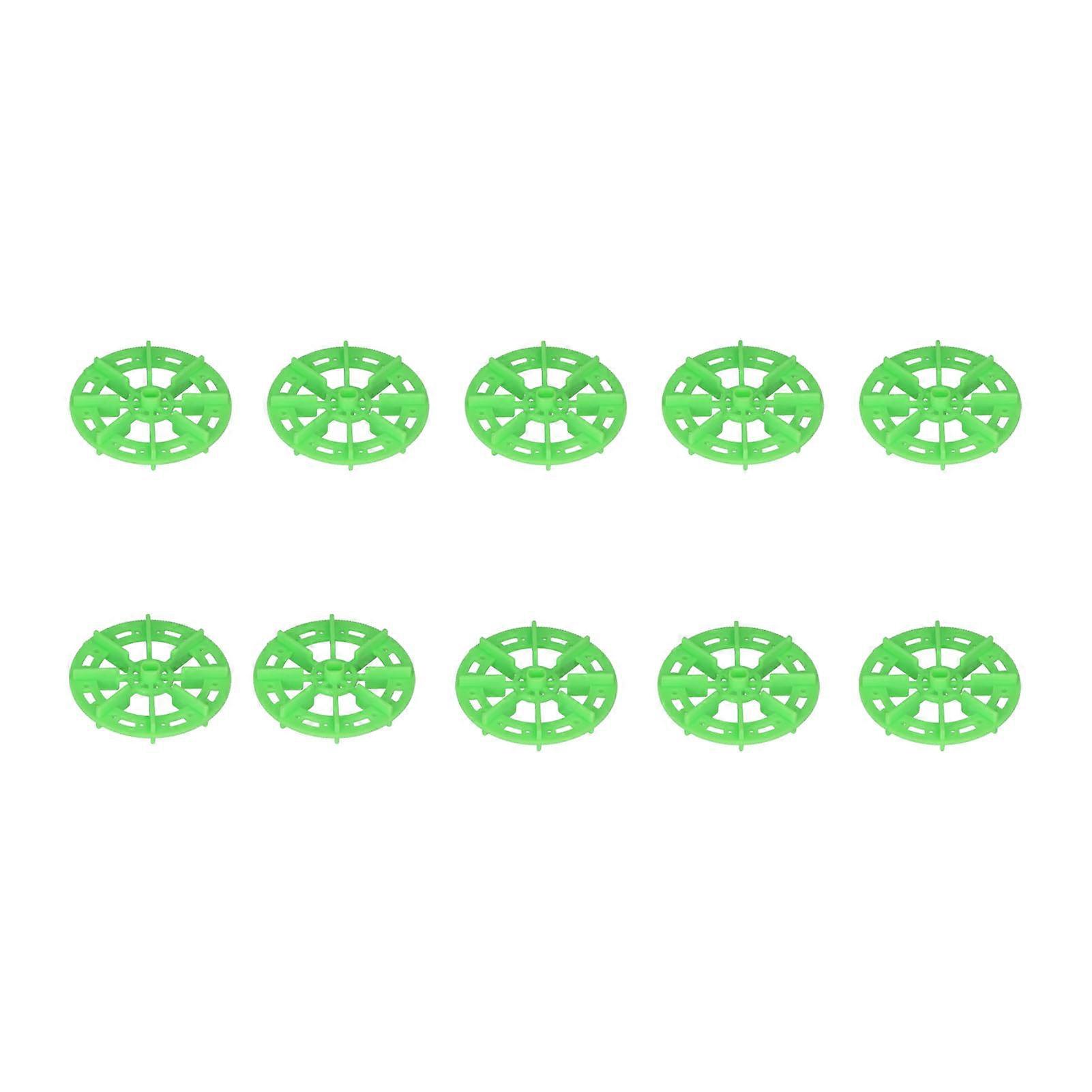 10pcs Paddle Tires 52mm Green Remote Control Car Model Wheels Replacement Accessories