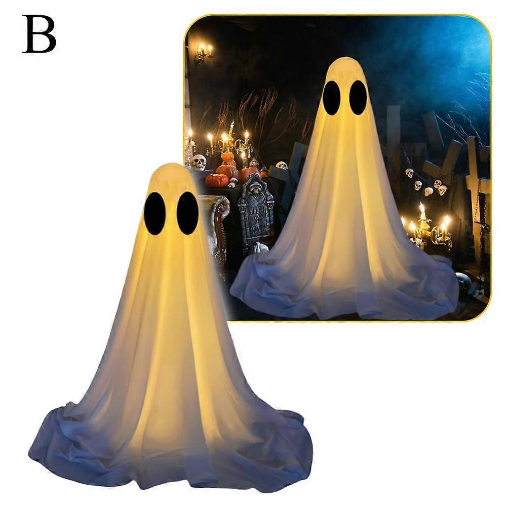 Halloween Lighted Ghost Sculpture Light Up Ghost Decor Garden Patio Yard Decor