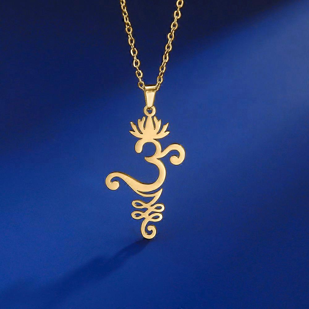 LIKGREAT Collana Con Nodo Della Strega – Pendente Vesica Piscis In Acciaio Inox Con Pietra Verde, Gioiello Wicca E Celtico
