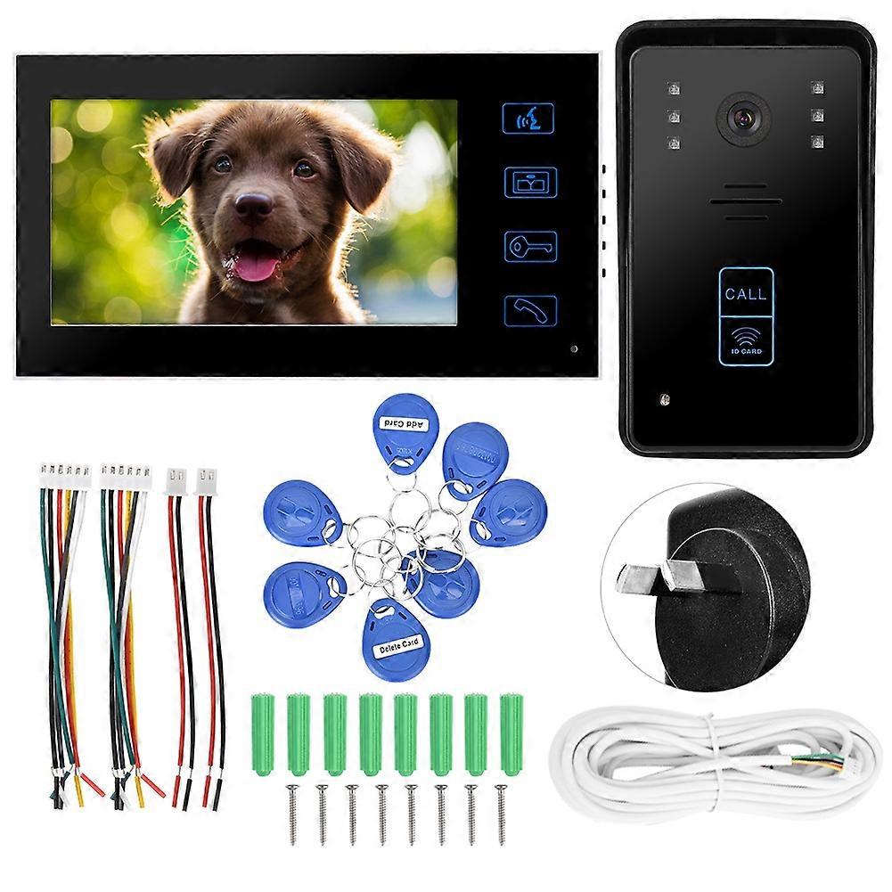 7in Tft Wired Video Door Phone Doorbell Intercom System Touch Key Ir Night Vision Au 100240v