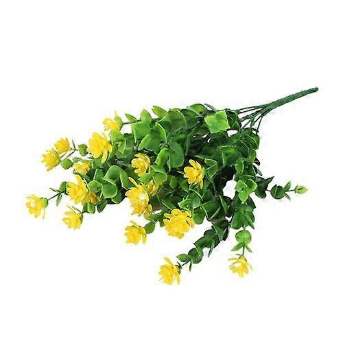 15stfake dekoration blommor konstgjord växt grön UV-resistent eukalyptus utomhus