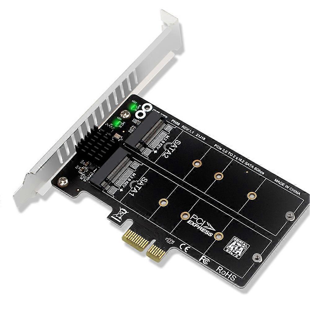 PH58 2 x M2 SATA a PCIE Scheda adattatore Doppio disco Scheda di visualizzazione RAID Splitter Scheda di espansione PCIe X1