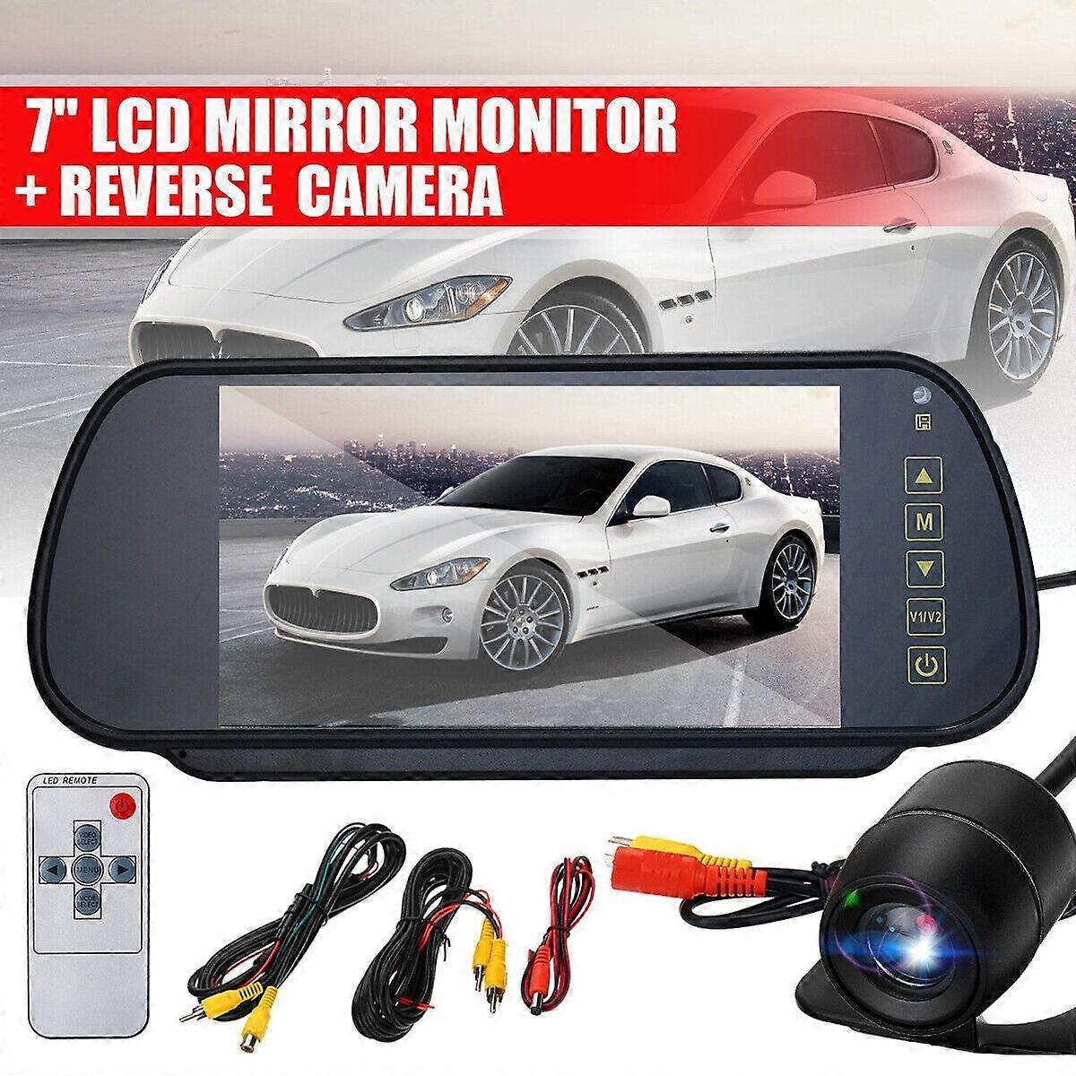 Universal 7-Inch Rearview Mirror Display Camera Car Reversing Rearview Image Two-Way Av