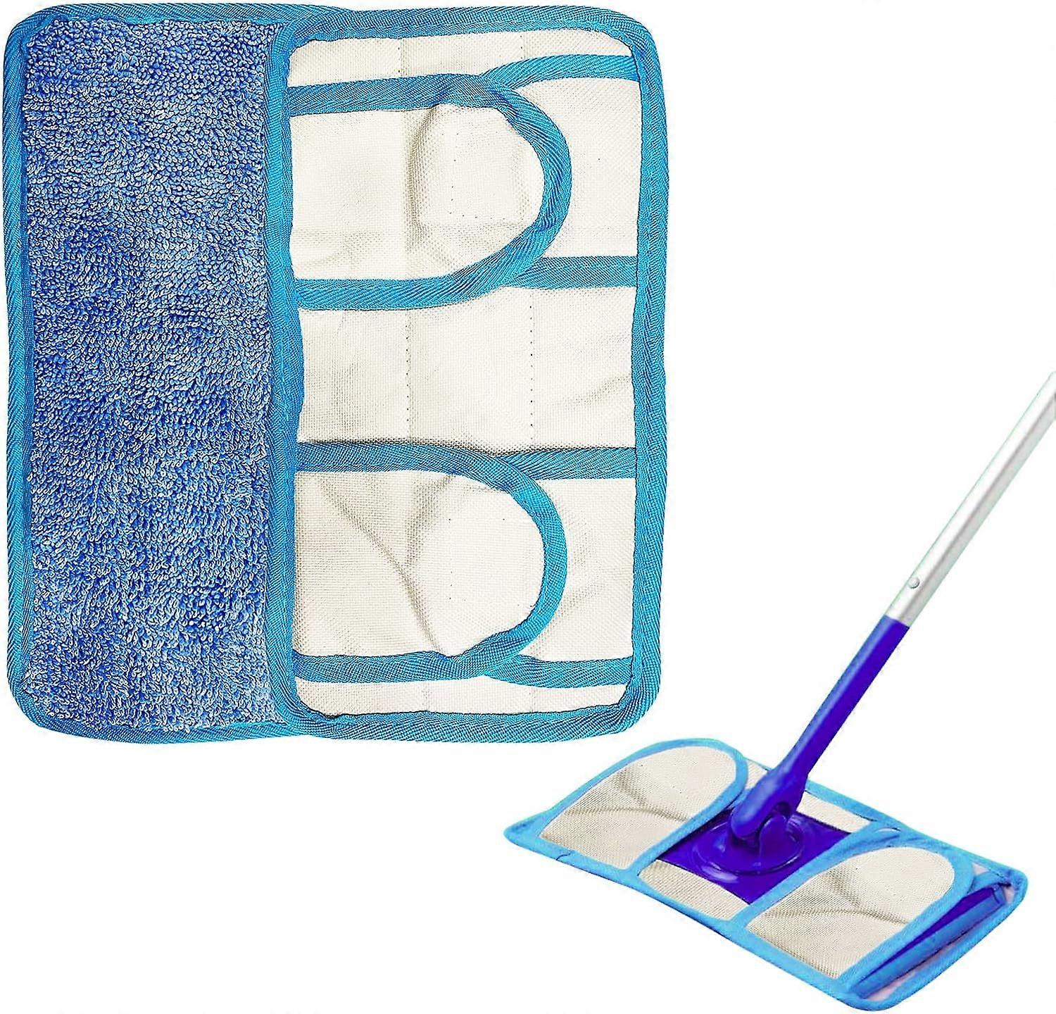 2 Pack Reusable Mop Pads, 28  14.5 cm Washable Microfiber Replacement Mop Pads