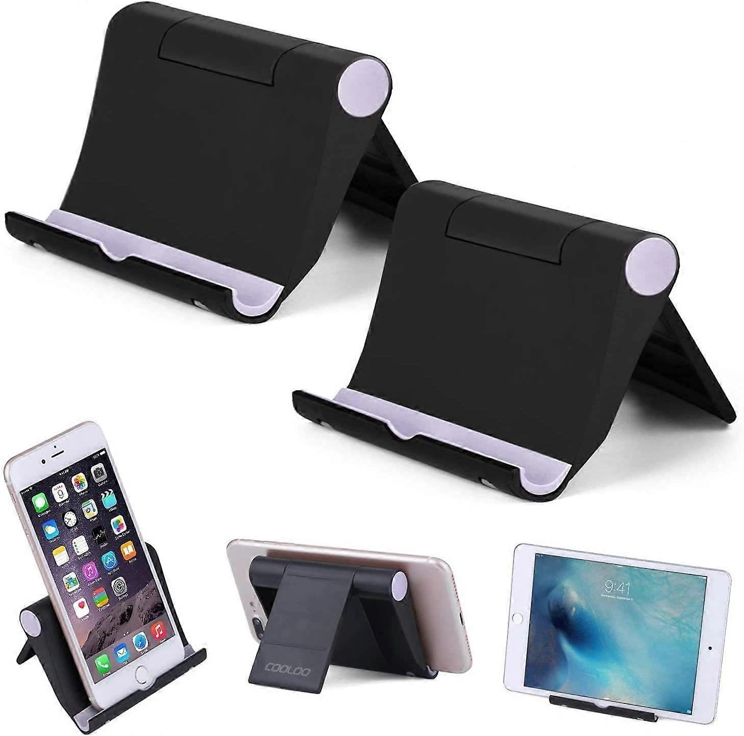 Multi angle mobile phone bracket, [2 packs] tablet bracket Universal smart phone bracket Tablet computer, e-reader, compatible mobile phone (black)
