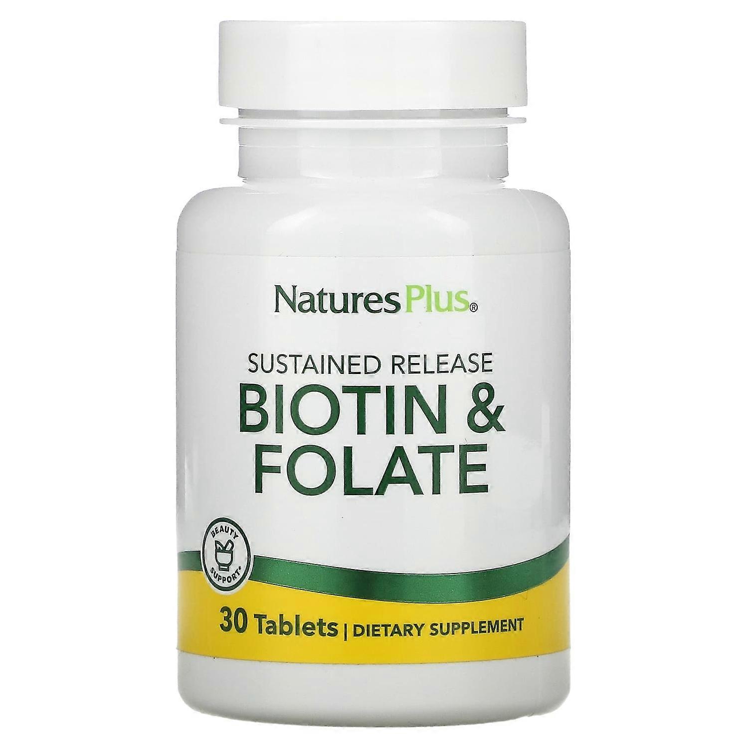 NaturesPlus, Sustained Release Biotin & Folate, 30 Tablets