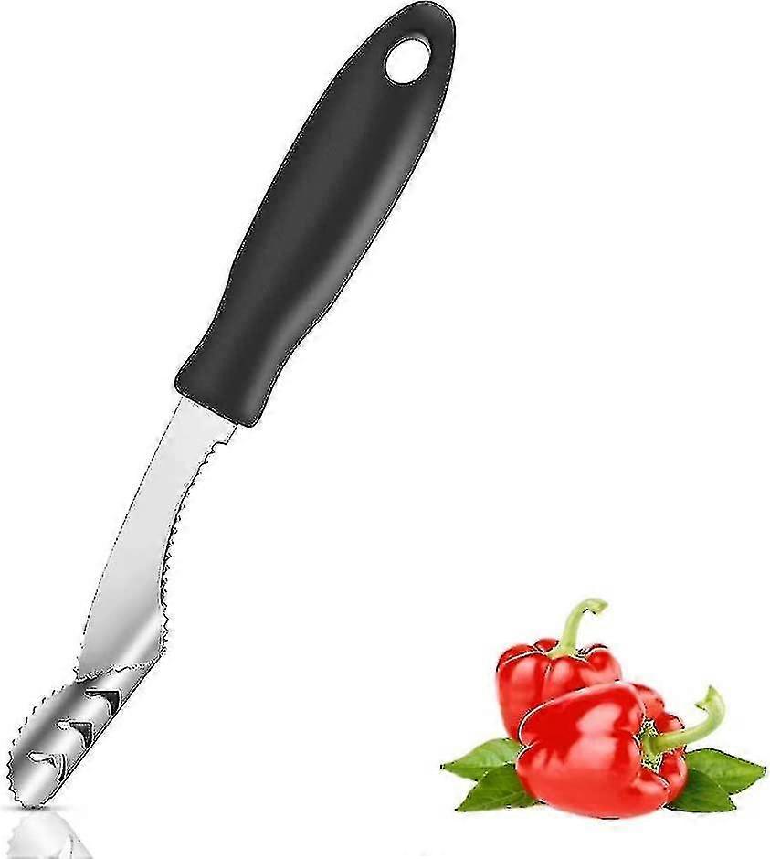 Jalapeno Pepper Corer Core Deseeder Stainless Steel Chili Corer Remover, With Serrated Slice An