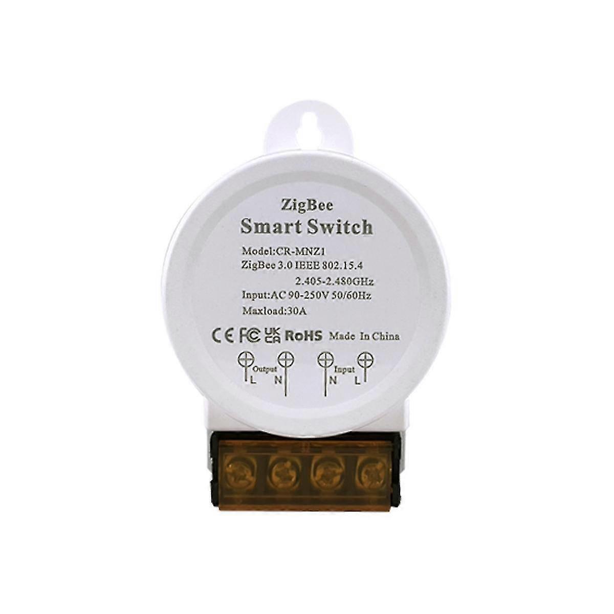 Zigbee Smart Switch Light Tuya/smart Life App Support Voice Control 30a Voltage Ac 90-250v, White