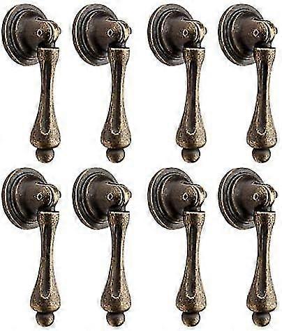 Vintage Cabinet Knobs Drawer Handle Pull 8 Pack Decorative Bronze