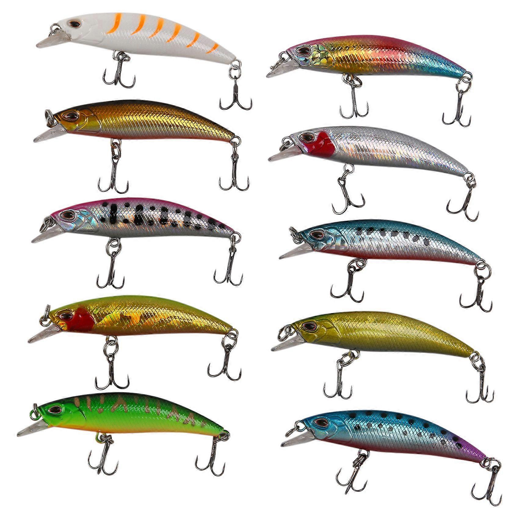 10PCS Lot Lure Internal Coloring Floating Bass CrankBait 6cm