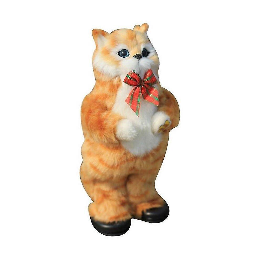 Cute Simulation Cat Electric Singing And Dancing Doll Kids Interactive Yellow
