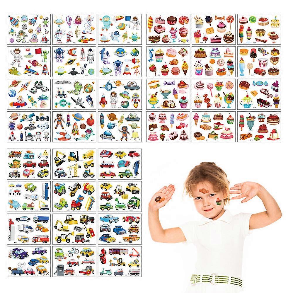 new36 Sheets Gyerekek vízálló ideiglenes tetoválások, Gyermek ideiglenes tetováló autó tér desszert,születésnapi zsúrokra,csoportos tevékenységekre
