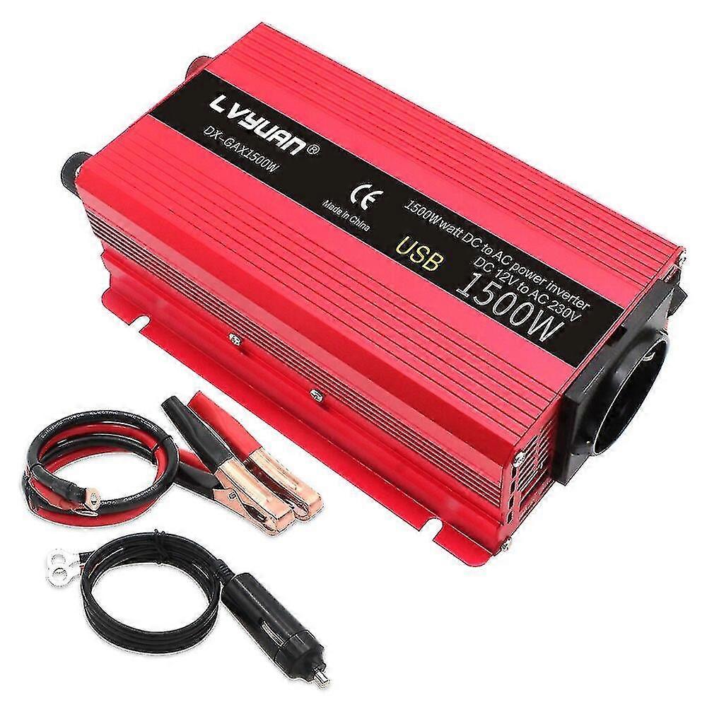 1500w Inverter Dc 12v/24v To Ac 110v/220v 230v Dual Usb Charging Adapter Converter Universal Us Eu Socket Solar Power Inverter