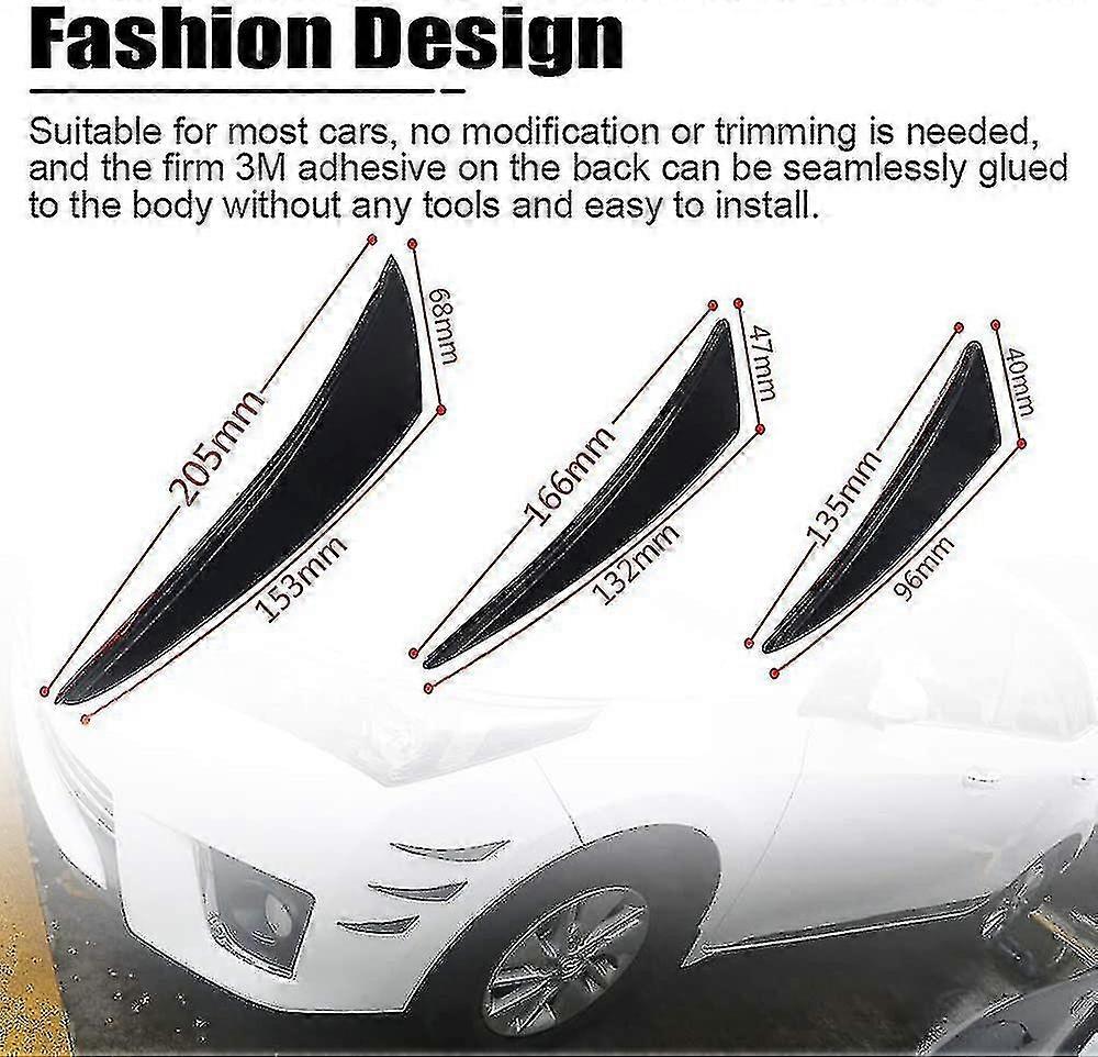Kit Spoiler Paraurti Anteriore Auto - 3 Pezzi Universali In ABS Nero, Per Stile E Protezione
