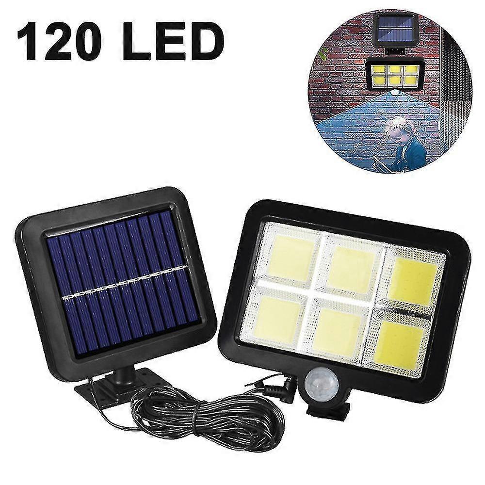 Outdoor Solar Lights, 120 Led Ip65 Waterproof With Motion Sensor--