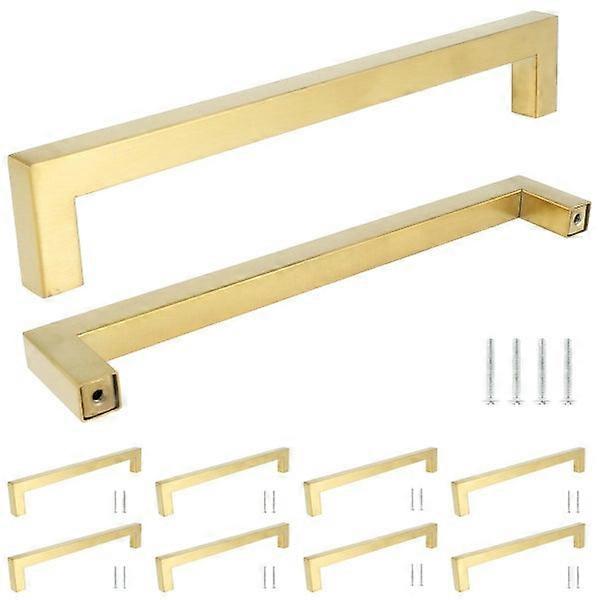 5 Pack Square Cabinet Handles Stainless Steel Gold Cabinet Pulls Plain