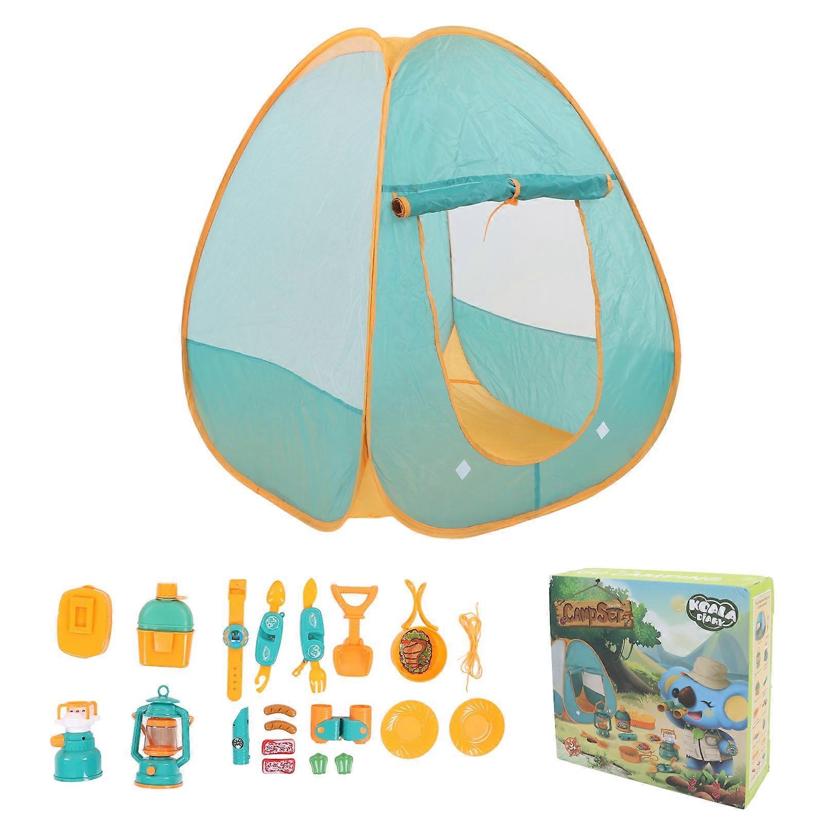 Kids Camping Tent Set Expedition Game Interesting Educational Pretend Play Camp Gear Tools for Birthdays Parties