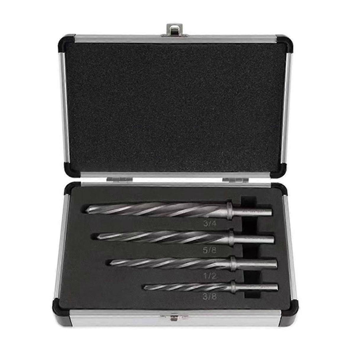 M2 Hss Taper Chucking Reamer, Brückenbau Reibahle Bohrer 4er Set, zum Ausrichten oder Vergrößern von Löchern