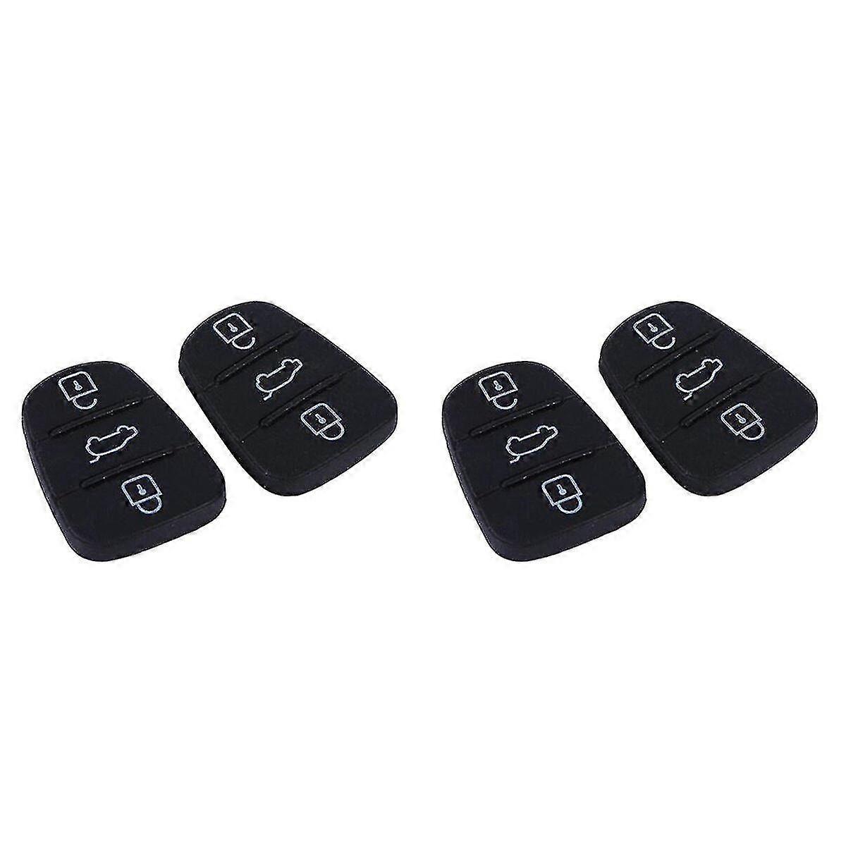 6 Pcs  Practical Car Key Shell 3 Buttons Folding Remote Auto Key Fob Case For Hyundai I10 I20 I30 (black)