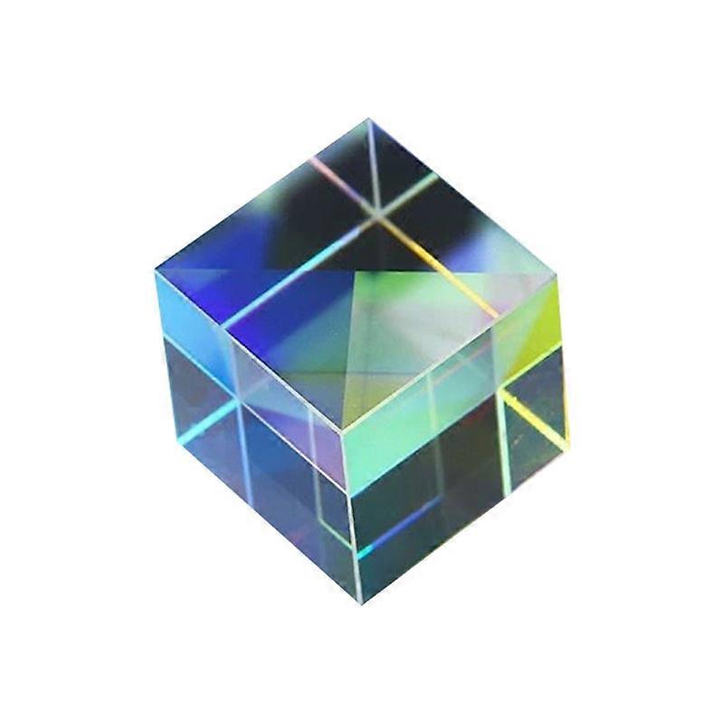 Mini Crystal Glass Prism Cube,Optical Glass RGB Dispersion Prism X-Cube for Physics Teaching Art Decor Photography Props,15 * 15 * 15mm
