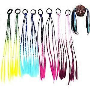 8 Pcs Gradient Kids Hair Piece Band With Elastic Rope Band