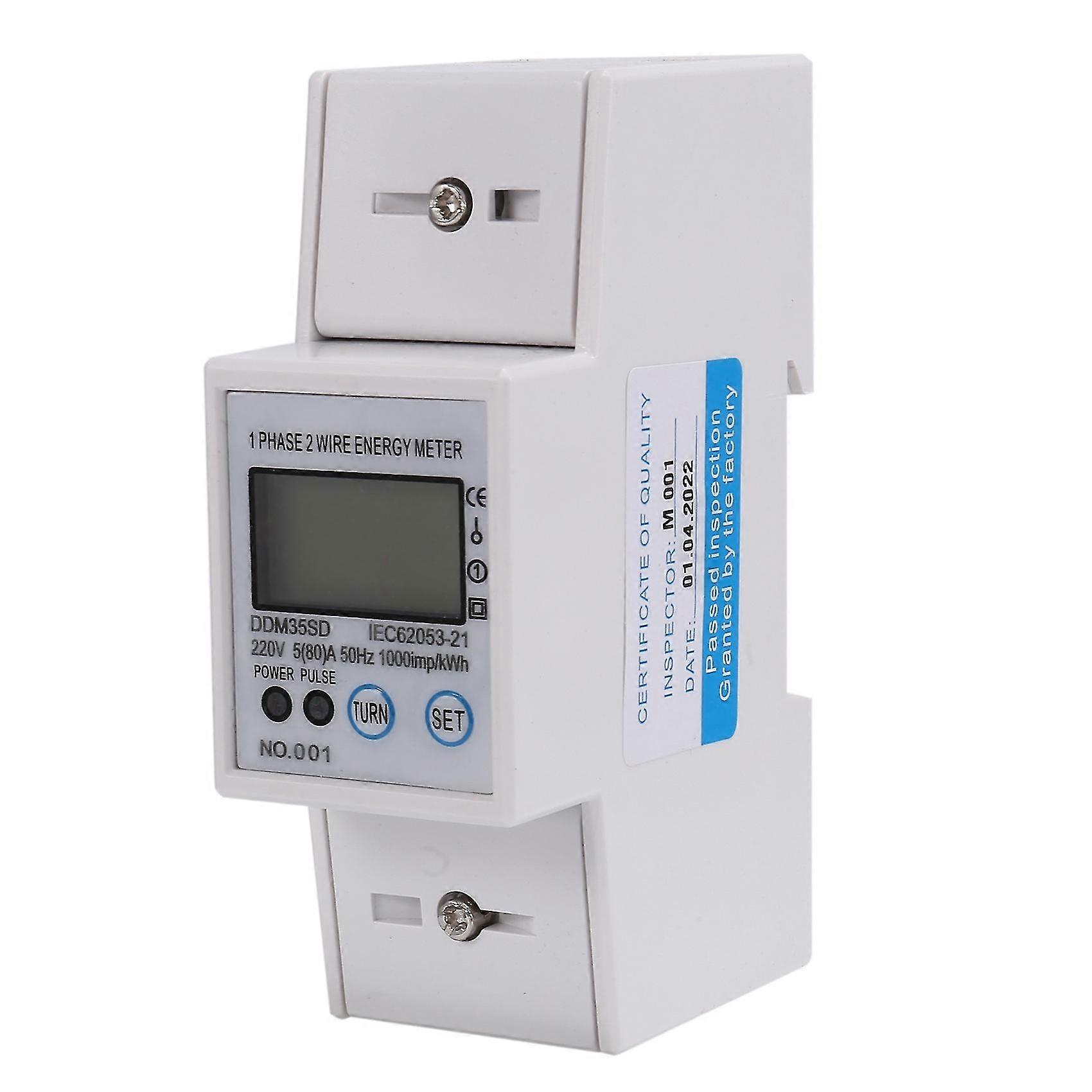 220v 5-80a Single Phase Electric Energy Meter Digital Kwh Consumption Meter With Voltage Current Di