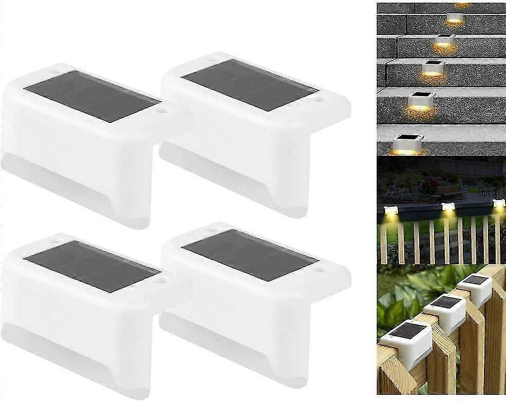 4 Paket Güneş Güverte Işıkları Led Güneş Adım Işıkları Su Geçirmez Çit Işıkları Dış Mekan Adımları Çit için