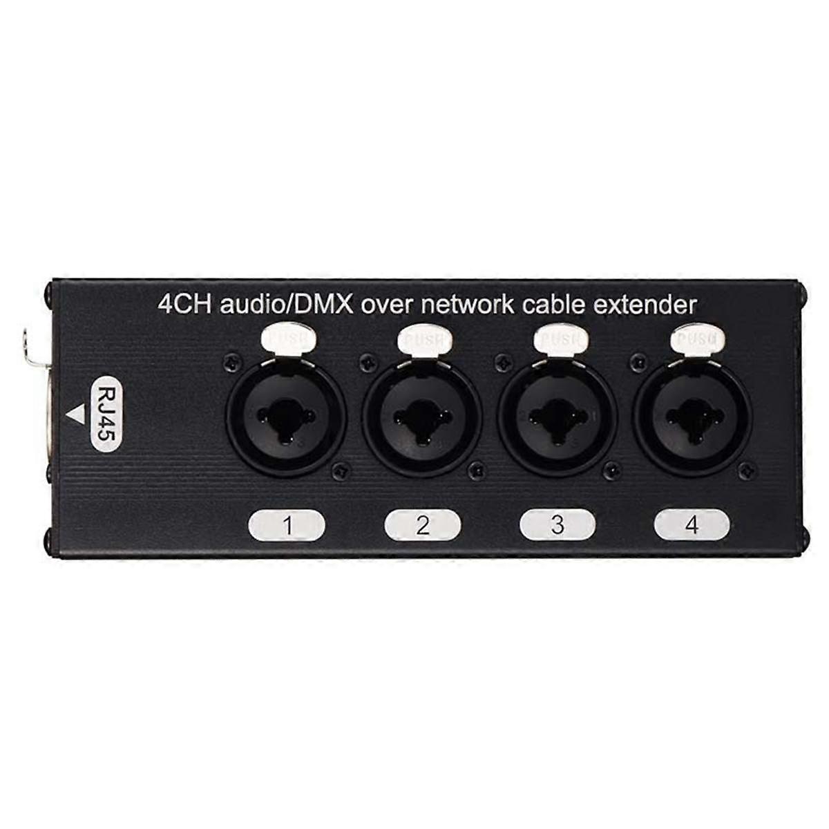 4-Channel Audio/ over Network Cable Extender 3-Pin XLR Audio and DMX512 Network Signal Extender Fem