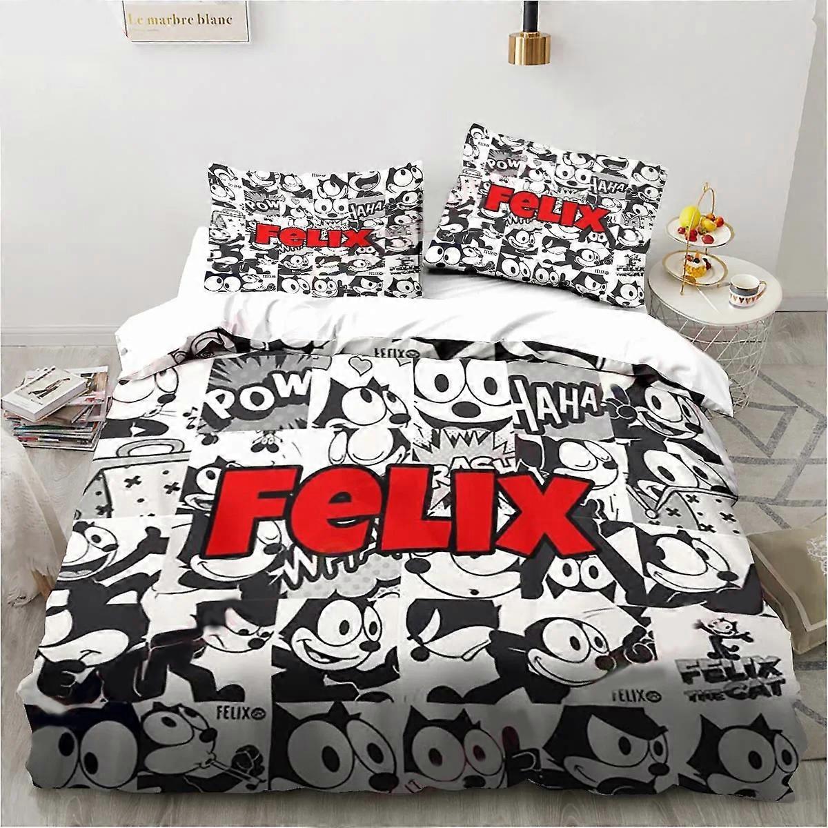 a55 prostěradla roztomilý F-felix kočka kreslený povlečení set, povlak na peřinu přikrývka povlak na polštář, chlapci dívky dospělí prostěradla iip55