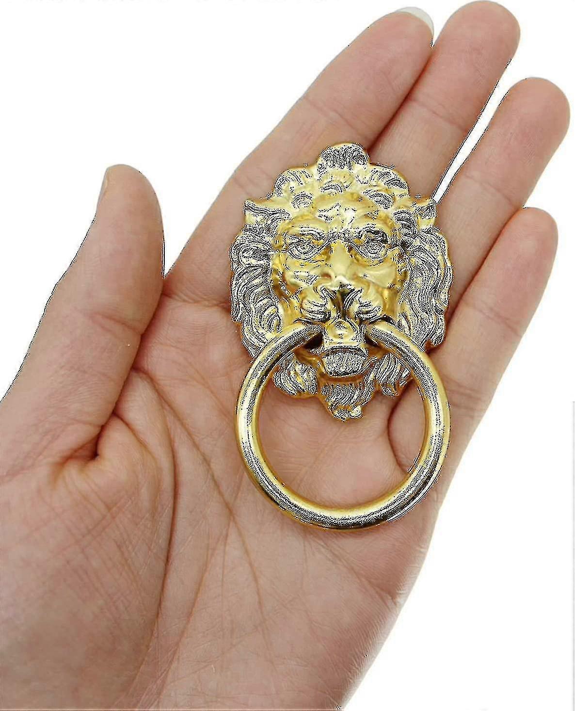 6 حزمة الأسد رئيس درج مقبض، الذهب درج سحب مقبض مقبض مع Srews العتيقة نمط الأثاث مقبض لمضمد درج مجلس الوزراء مربع المجوهرات