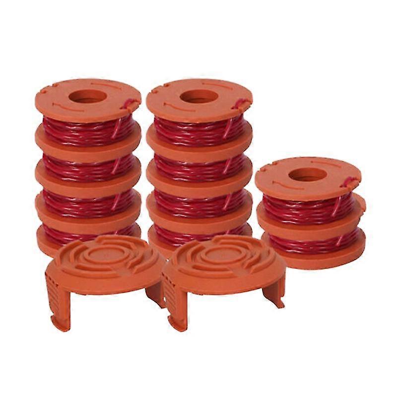 12 Pack Replacement Spool String Trimmer Line 10 Pack Spool And 2 Cap Lawn Mower Accessories For