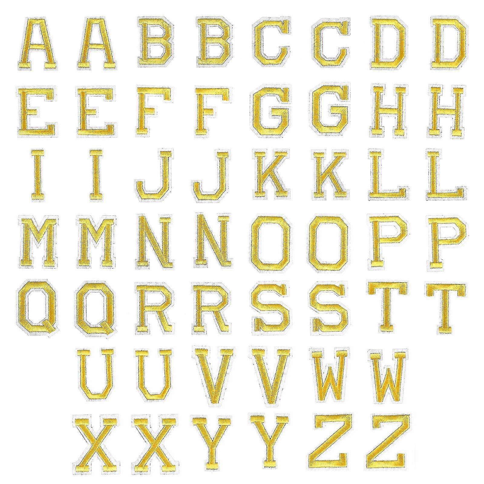 52pcs Eisen auf Brief Patches, Applique Brief Patches, Nähen auf Brief gestickte Patches, Alphabet