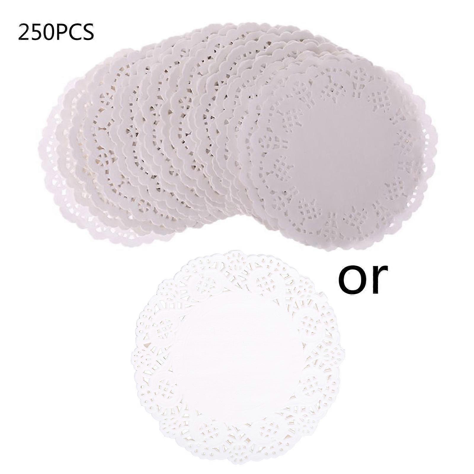200 stuks wit kant rond papier Doilies Cake verpakking pads bruiloft servies