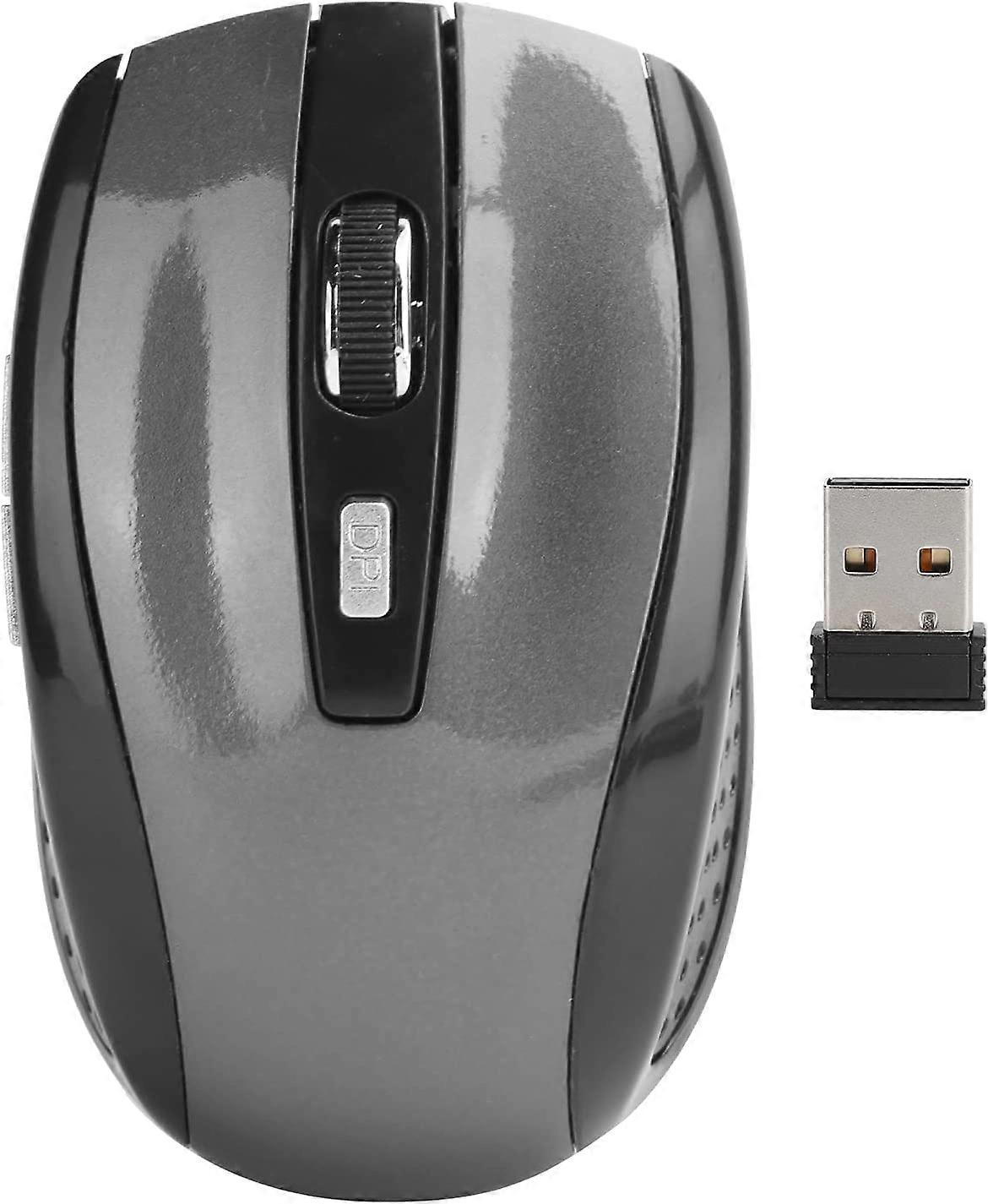 Wireless Mouse, 2.4GHz USB Ergonomic Optical Wireless Computer Mouse, Adjustable 1600DPI Portable Wireless Gaming Mouse with 6 Keys for Notebook, PC, 