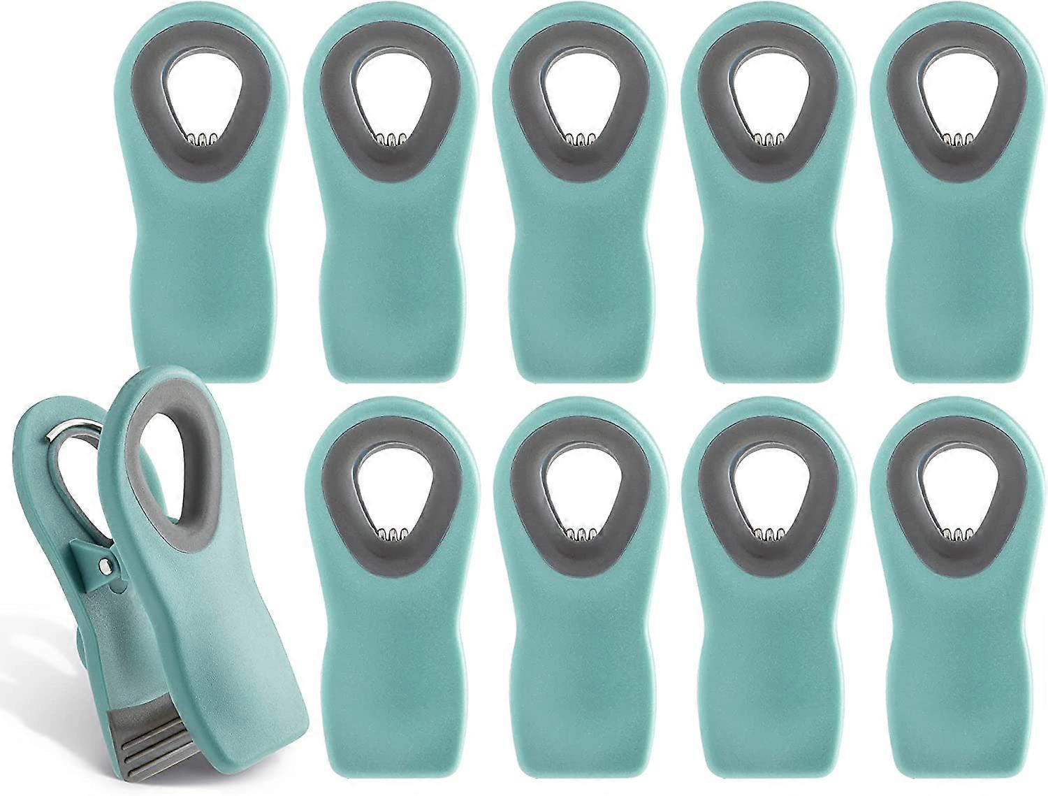 10 Bag Clips with Magnet - Food Clips, Food Storage Chip Clips for Bread Bags, Snack Bags and Grocery Bags (Teal Blue)