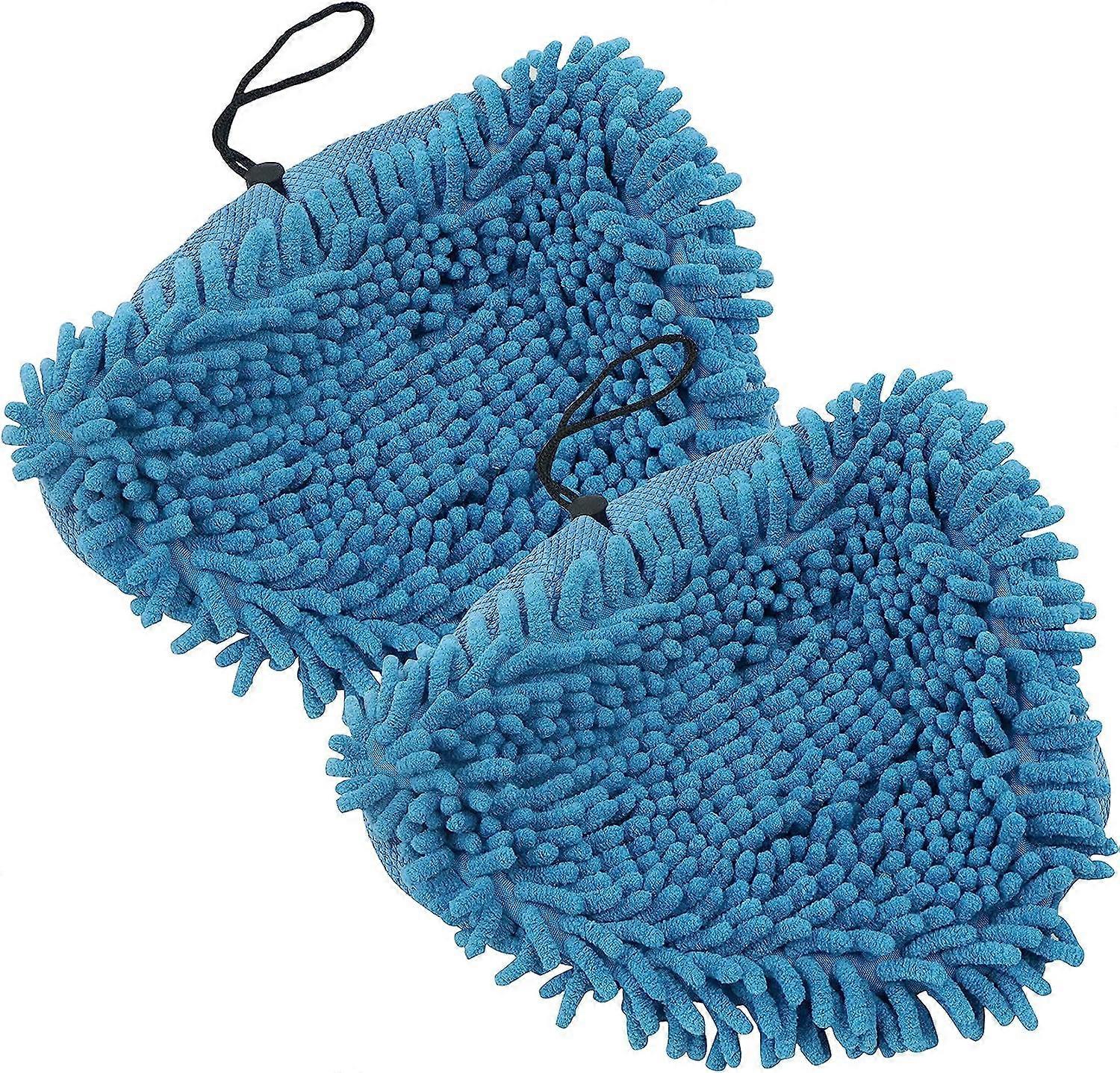 Steam Mop Cloths Cleaning Pads - Set of 2 Replacement Covers, with Drawstring, Washable Reusable Microfiber Coral, for many devices with triangular fo