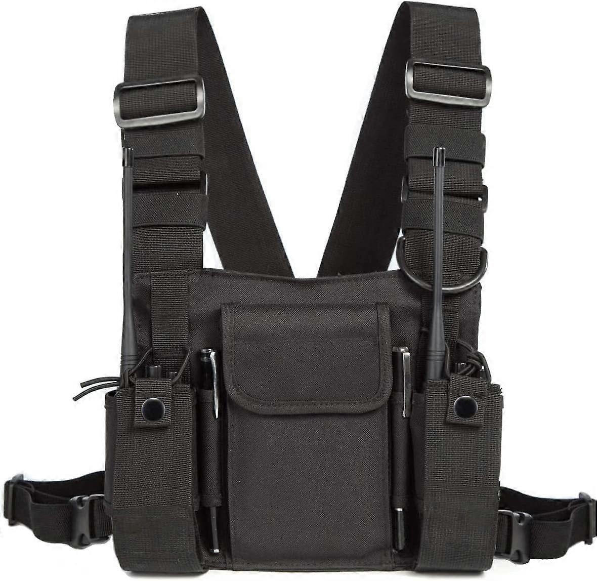 Walkie Talkie Shoulder Chest Pouch Harness Holder Radio Holster Bags Pack Radio Bag Backpack Holster Carrying Case Holder Rescue Essentials Vest