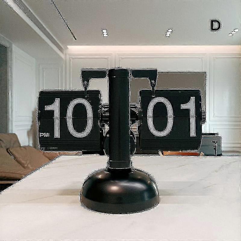 Office Flip Digital Clock Mechanical Automatically Flip Down Page Table Clock Creative Vintage Home